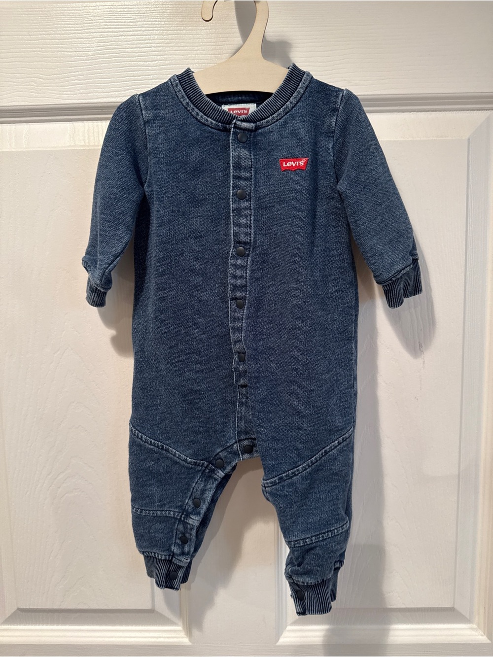 Levi's Navy Blue Cotton One-Piece Romper 6M